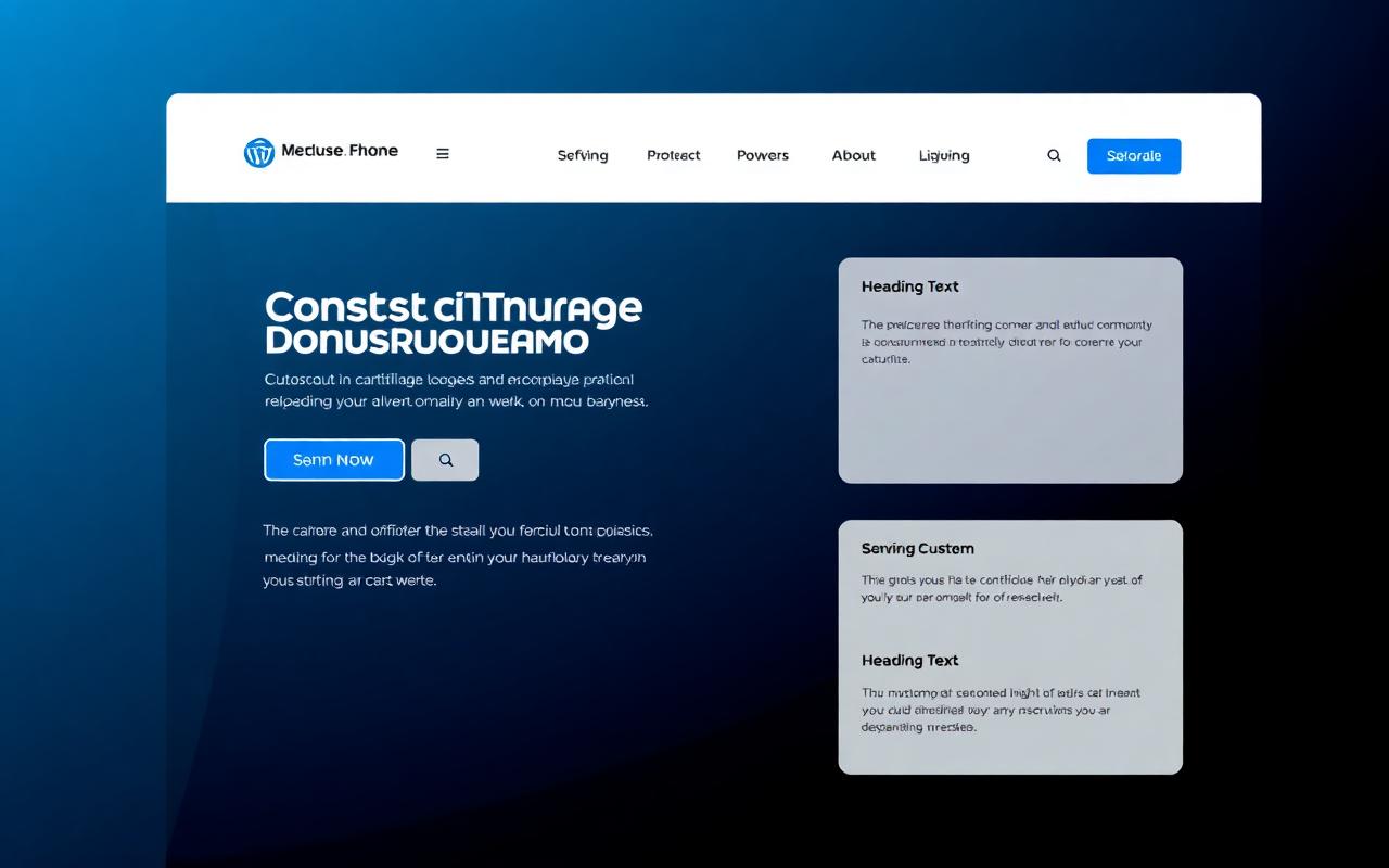 Conceptueel websiteontwerp voor bouwbedrijf